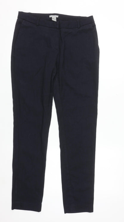 H&M Women's Black Slim Fit Straight Leg Trousers Size 8