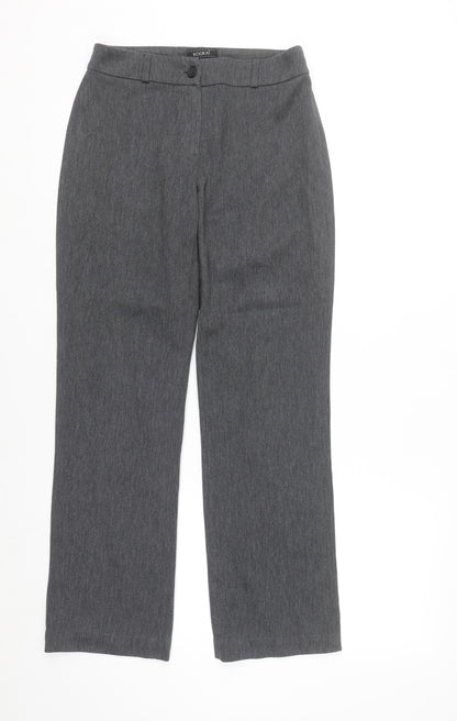 Kookai Womens Grey Straight Leg Stretch Trousers Size 8