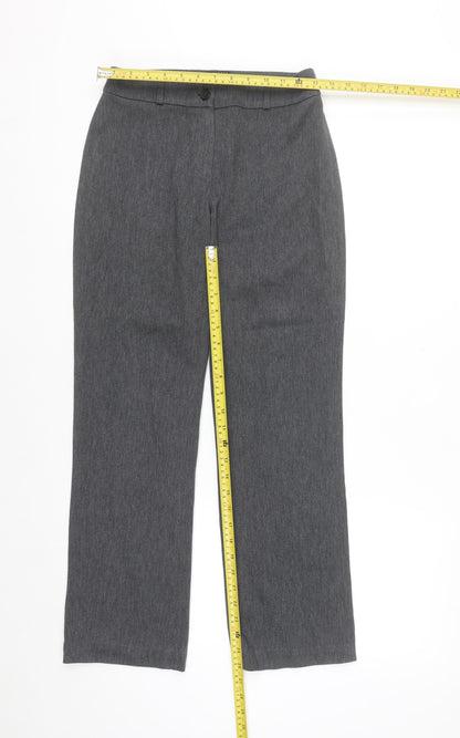 Kookai Womens Grey Straight Leg Stretch Trousers Size 8