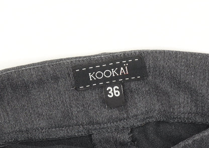 Kookai Womens Grey Straight Leg Stretch Trousers Size 8