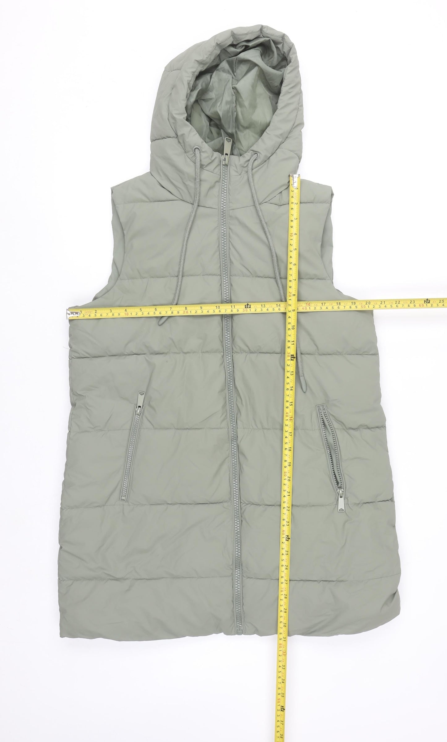 Dunnes Women’s Grey Hooded Puffer Waistcoat Size M
