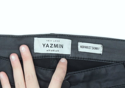 New Look Women's Black High Waist Skinny Yazmin Trousers Size 18