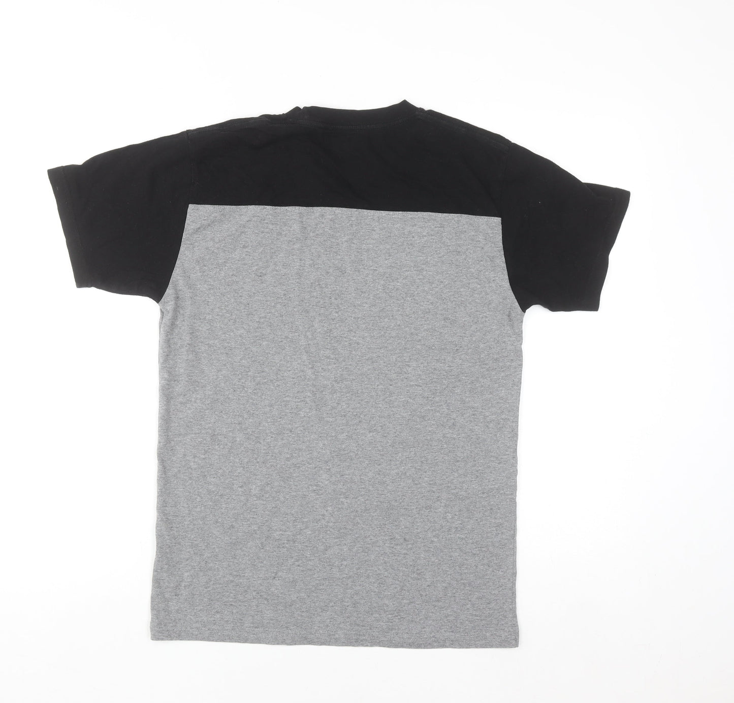 Vans Men's Grey Black Colourblock Crew Neck Short Sleeve T-Shirt Small