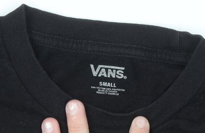 Vans Men's Grey Black Colourblock Crew Neck Short Sleeve T-Shirt Small