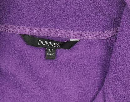 Dunnes Women Purple Fleece 1/4 Zip Pullover Sweatshirt Size 12