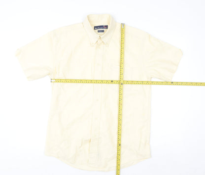 Ben Sherman Men’s Beige Oxford Short Sleeve Polo Shirt M