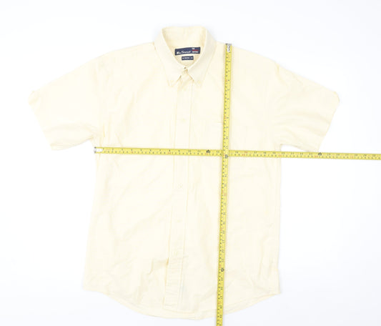 Ben Sherman Men’s Beige Oxford Short Sleeve Polo Shirt M
