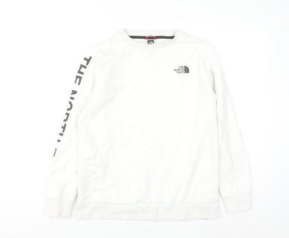 The North Face Women's White Cotton Crew Neck Sweatshirt M