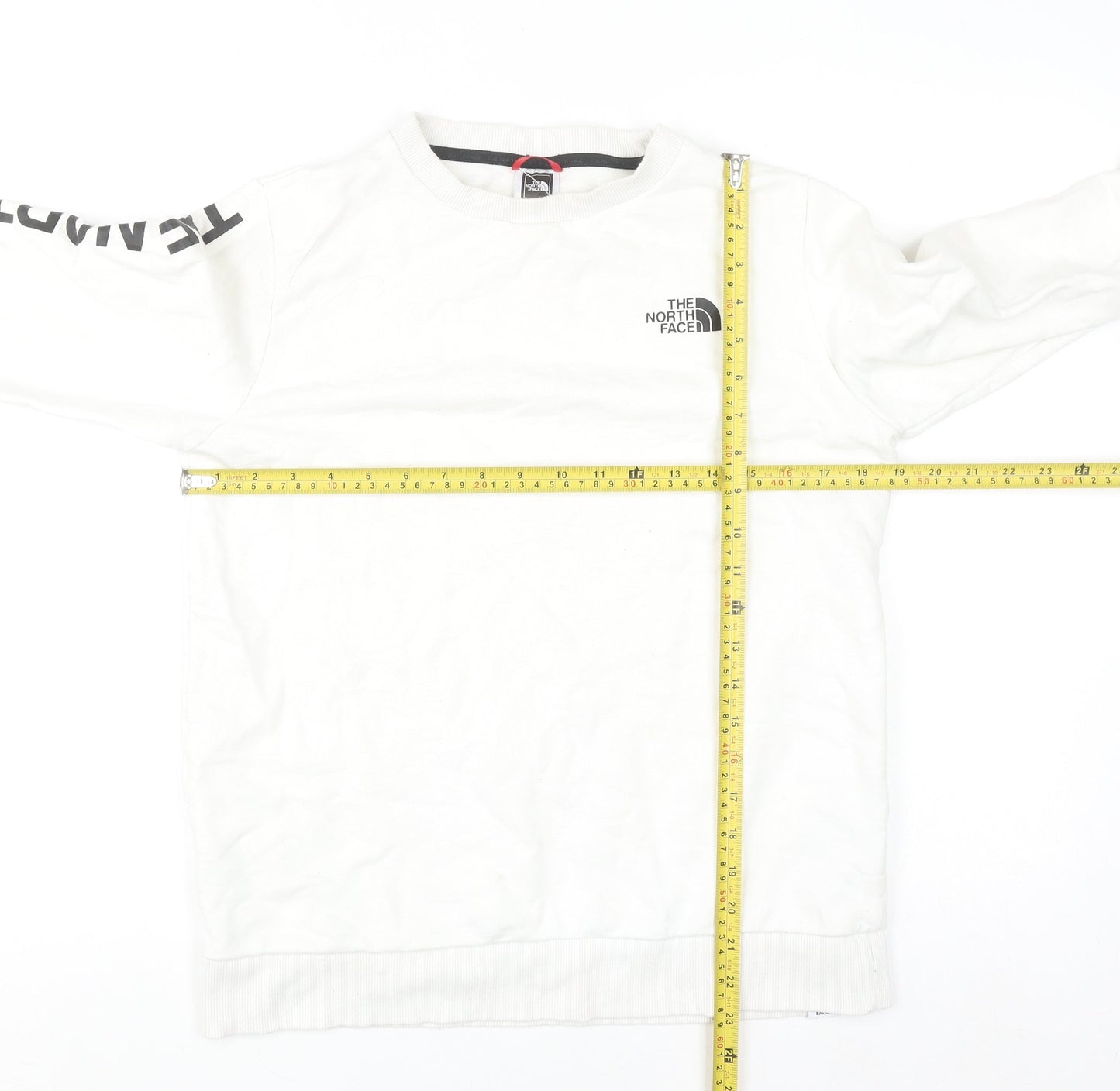 The North Face Women's White Cotton Crew Neck Sweatshirt M