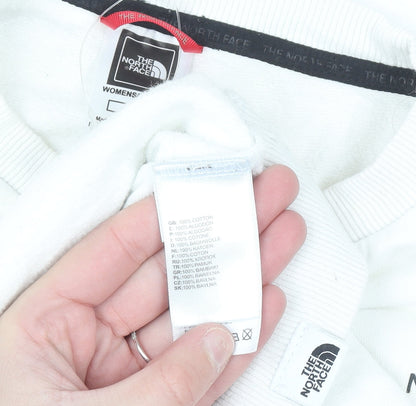 The North Face Women's White Cotton Crew Neck Sweatshirt M