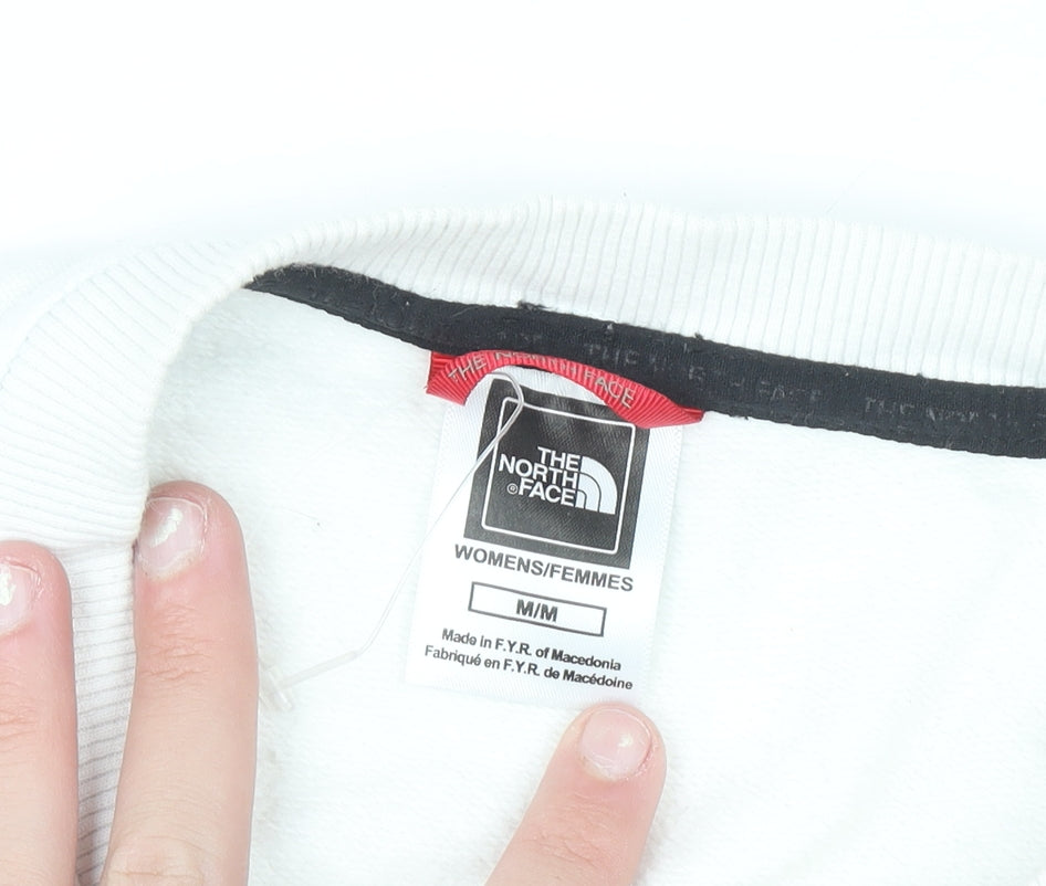 The North Face Women's White Cotton Crew Neck Sweatshirt M