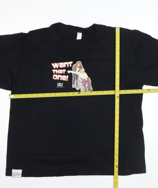 Debenhams Men's Black XL Little Britain Lou & Andy Funny Graphic T-Shirt