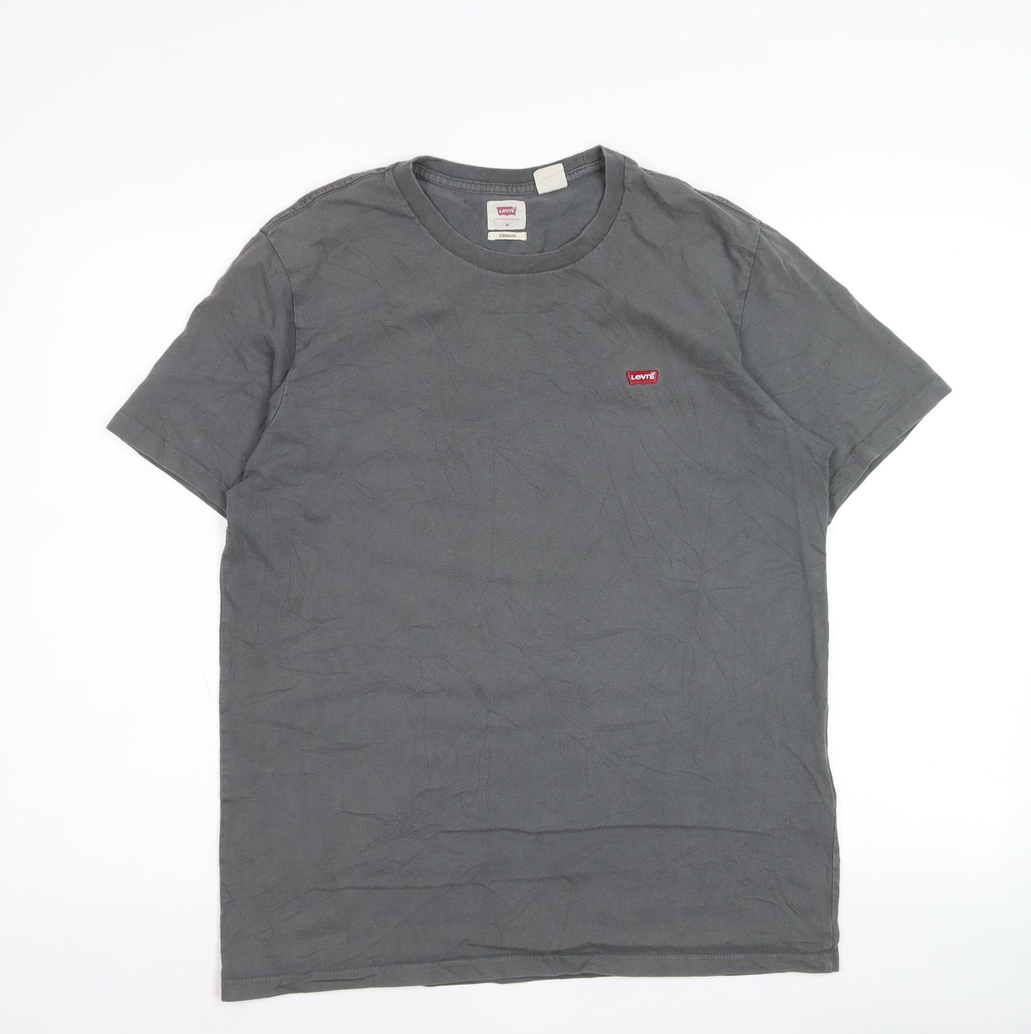 Levi's Men's Grey Cotton Crew Neck Short Sleeve T-Shirt M