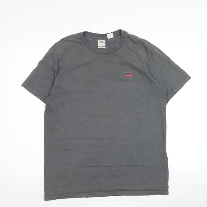 Levi's Men's Grey Cotton Crew Neck Short Sleeve T-Shirt M