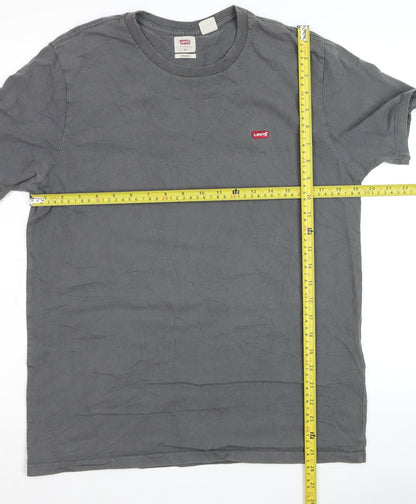 Levi's Men's Grey Cotton Crew Neck Short Sleeve T-Shirt M