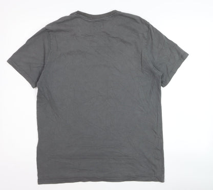 Levi's Men's Grey Cotton Crew Neck Short Sleeve T-Shirt M