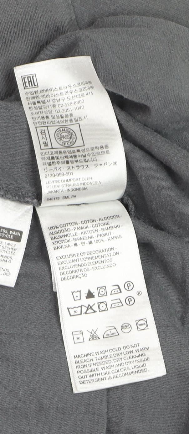 Levi's Men's Grey Cotton Crew Neck Short Sleeve T-Shirt M