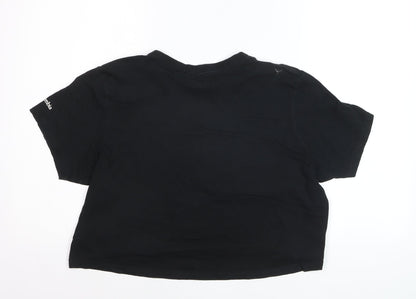 Columbia Women's Black Cropped Cotton T-Shirt Size L