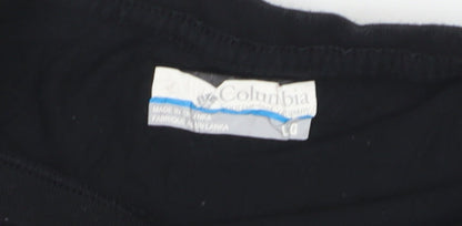 Columbia Women's Black Cropped Cotton T-Shirt Size L