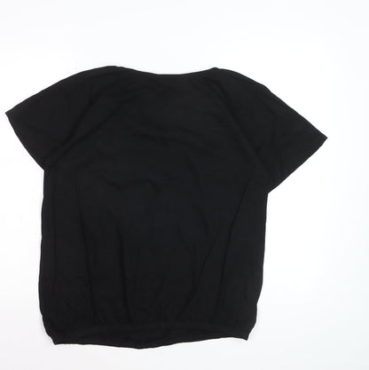 Next Women’s Black Embroidered Cotton Tunic Blouse Size 16
