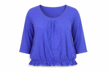 M&Co Women Blue 3/4 Sleeve Cotton Blouse Size 18