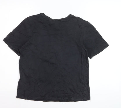 H&M Girls Black AC/DC Band T-Shirt XS Rock Graphic Cotton Top
