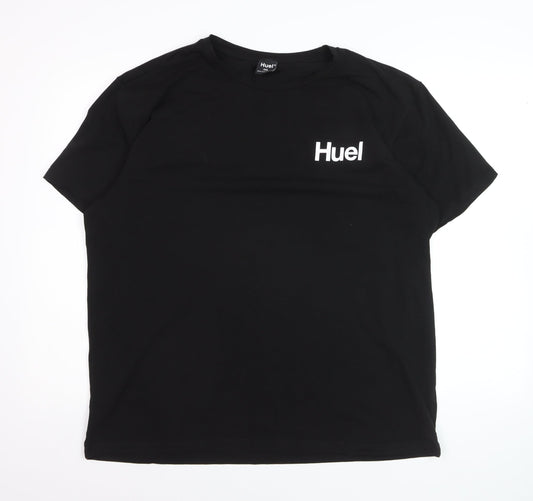 Huel Men's Black 2XL Crew Neck Cotton Stretch Logo T-Shirt