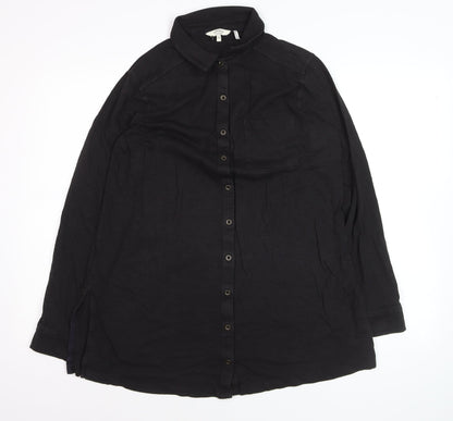 FatFace Women’s Black Long Sleeve Cotton Button-Up Shirt L