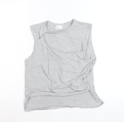 ASOS DESIGN Women's Grey Sleeveless Crew Neck Basic Tank Top Size 12