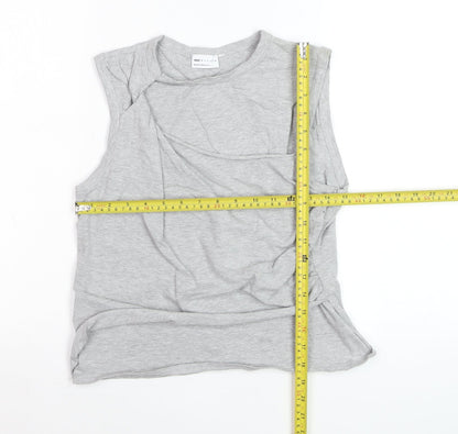 ASOS DESIGN Women's Grey Sleeveless Crew Neck Basic Tank Top Size 12