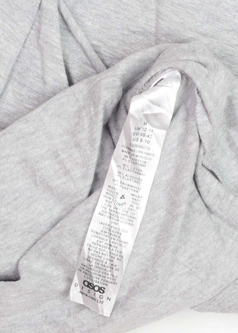 ASOS DESIGN Women's Grey Sleeveless Crew Neck Basic Tank Top Size 12
