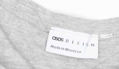 ASOS DESIGN Women's Grey Sleeveless Crew Neck Basic Tank Top Size 12