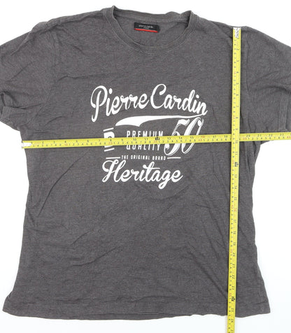 Pierre Cardin Men’s Grey 2XL Heritage Graphic T-Shirt