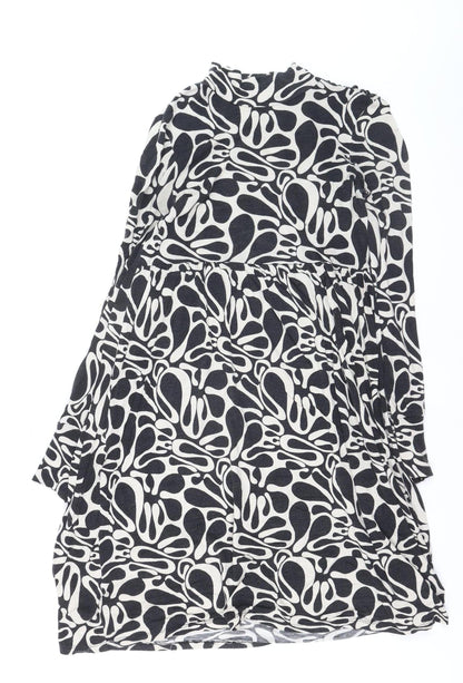Oui Set Women’s Black & White Geometric Shift Dress Size 10