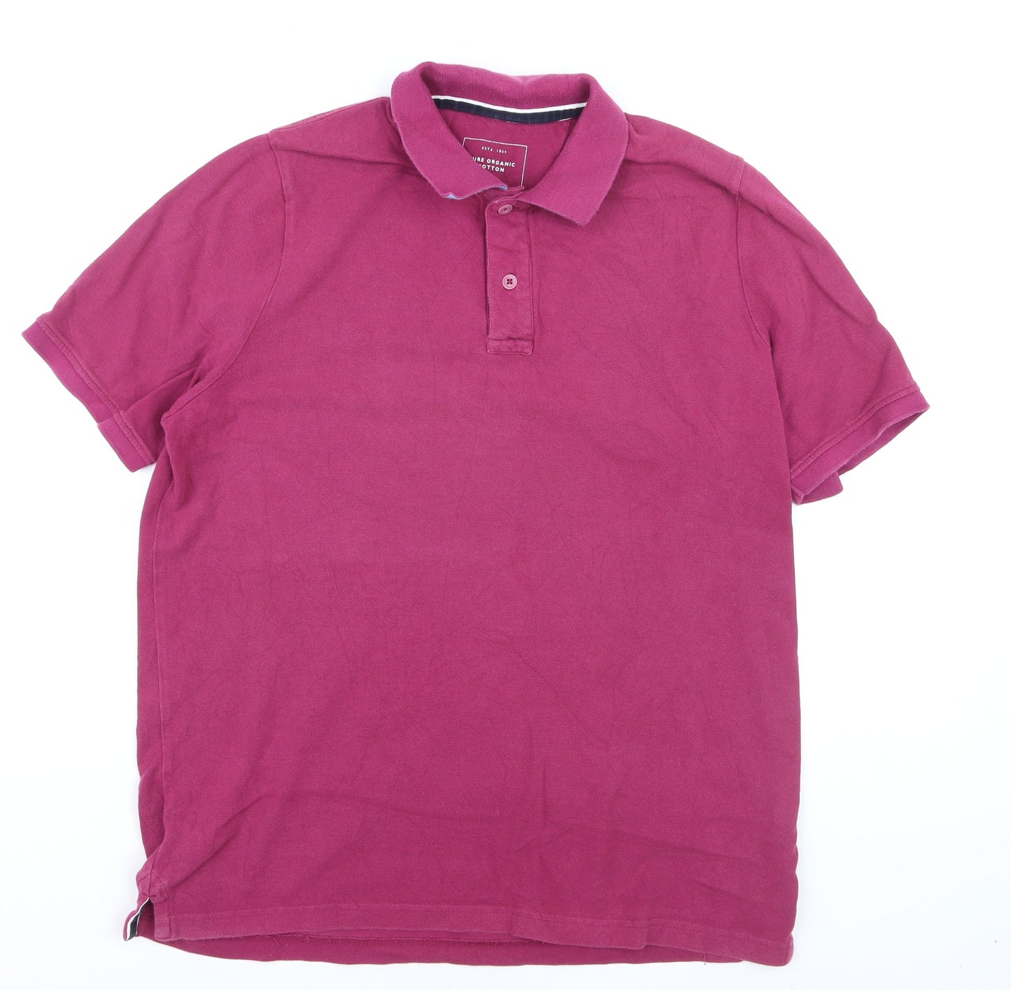 John Lewis Men's Pink Organic Cotton Polo Shirt XL