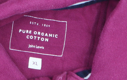 John Lewis Men's Pink Organic Cotton Polo Shirt XL