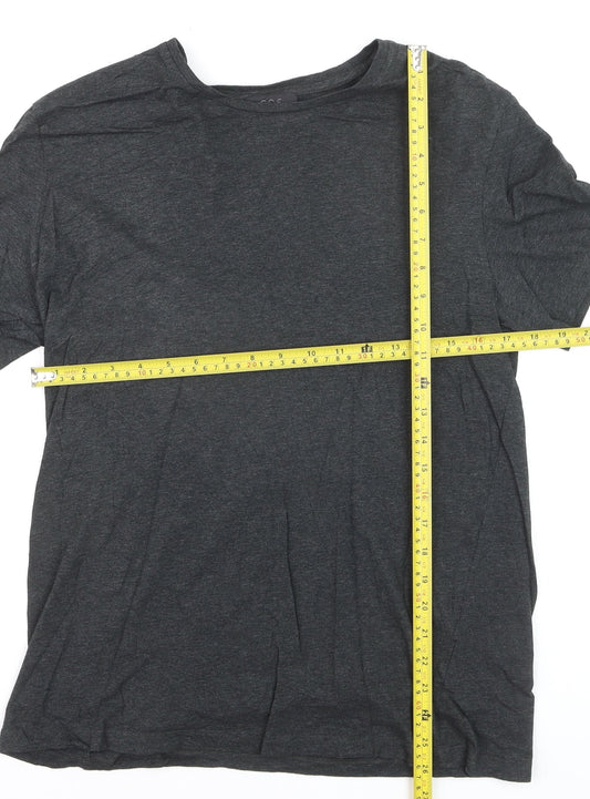 COS Men's Dark Grey Crew Neck Cotton T-Shirt Size L