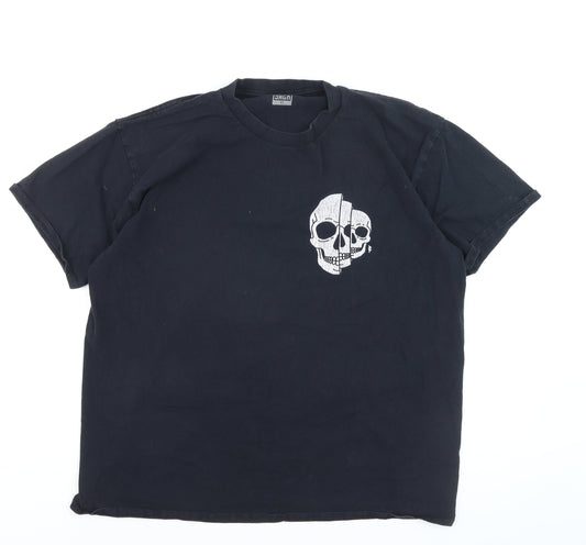 Hobo Jack Men's Black Skull Graphic Cotton T-Shirt XL