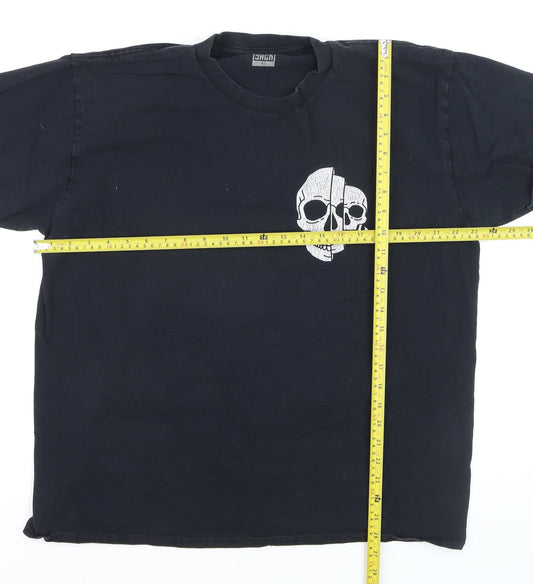 Hobo Jack Men's Black Skull Graphic Cotton T-Shirt XL