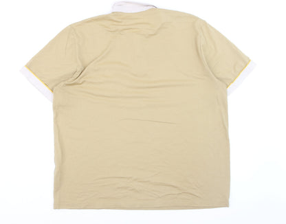 Gabicci Men’s Beige Cotton Blend Short Sleeve Polo Shirt Size L