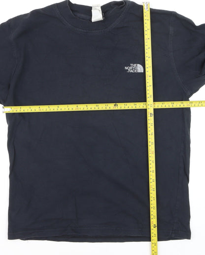 The North Face Men's Blue Long Sleeve Cotton Crew Neck Top M