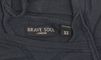 Brave Soul Men's Blue XS Hoodie Long Sleeve Cotton Top