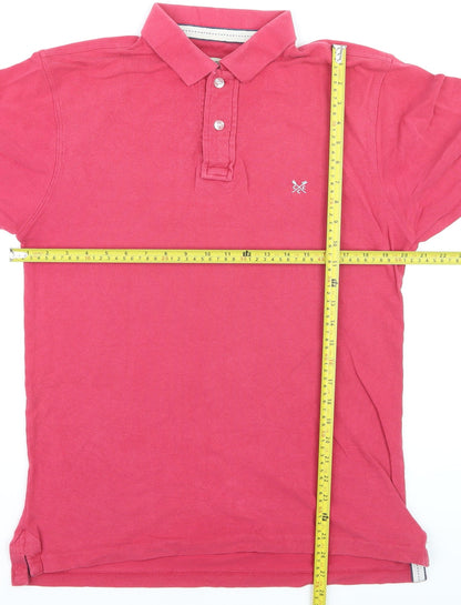 Crew Clothing Co Men's Pink Classic Fit Polo Shirt Size L