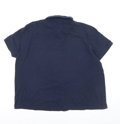 Burton Menswear London Men's Blue 2XL Short Sleeve Button-Up Shirt