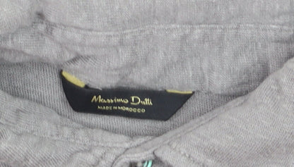 Massimo Dutti Boys Grey Linen Blend Short Sleeve Polo Shirt Size S