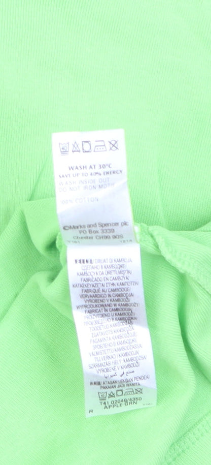 Marks and Spencer Women’s Green Cotton Basic T-Shirt Size 12