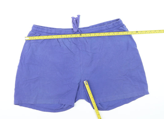 Cotton Traders Men's Blue Sweat Shorts 4XL Elastic Waist 100% Cotton