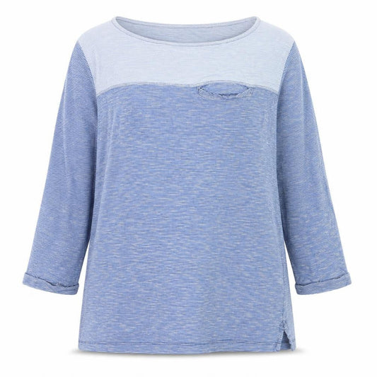 FatFace Women’s Blue Striped Long Sleeve Cotton T-Shirt Size L