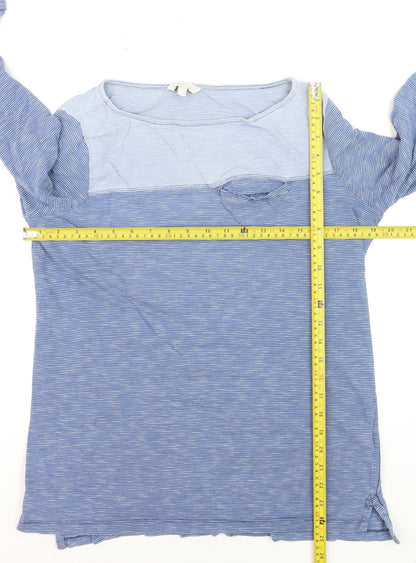 FatFace Women’s Blue Striped Long Sleeve Cotton T-Shirt Size L