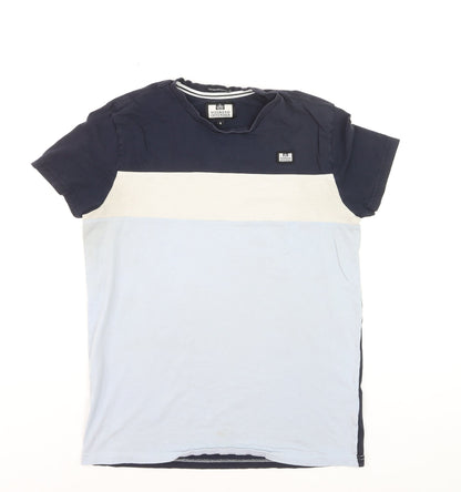 Weekend Offender Men's Multicolour Small Colourblock Cotton T-Shirt